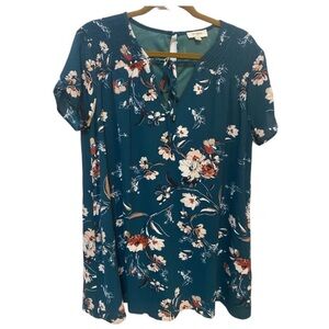 Umgee Green Floral Mini Dress